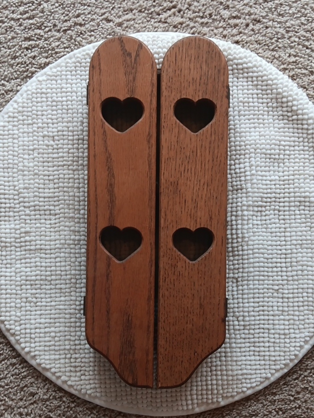 Vintage Wooden Heart Cut-Out Folding Shelf